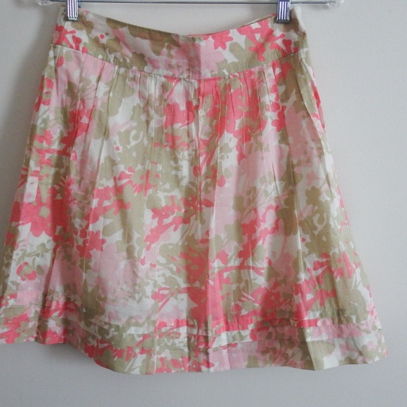 Ann Taylor LOFT Pink Floral High Waist Skirt Size 0 - Picture 1 of 4
